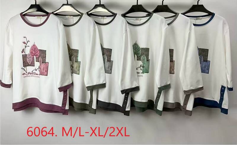 Bluzki damskie Roz M/L-XL-2XL, Mix Kolor Paczka 12 szt